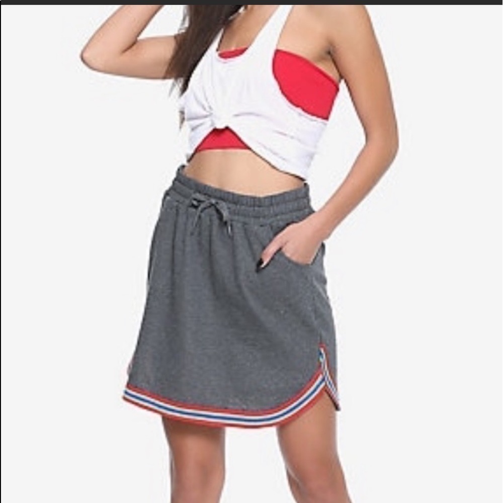 Hot Topic Grey Rainbow Stripe Dolphin Skirt M
